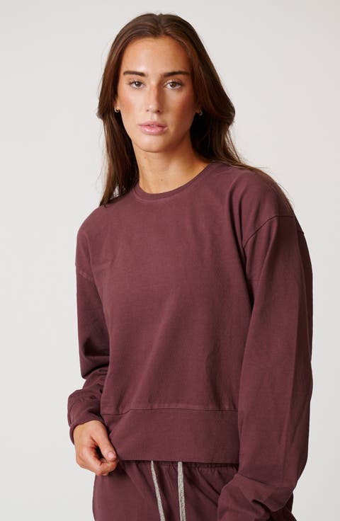 Womens Cotton Lounge Crew