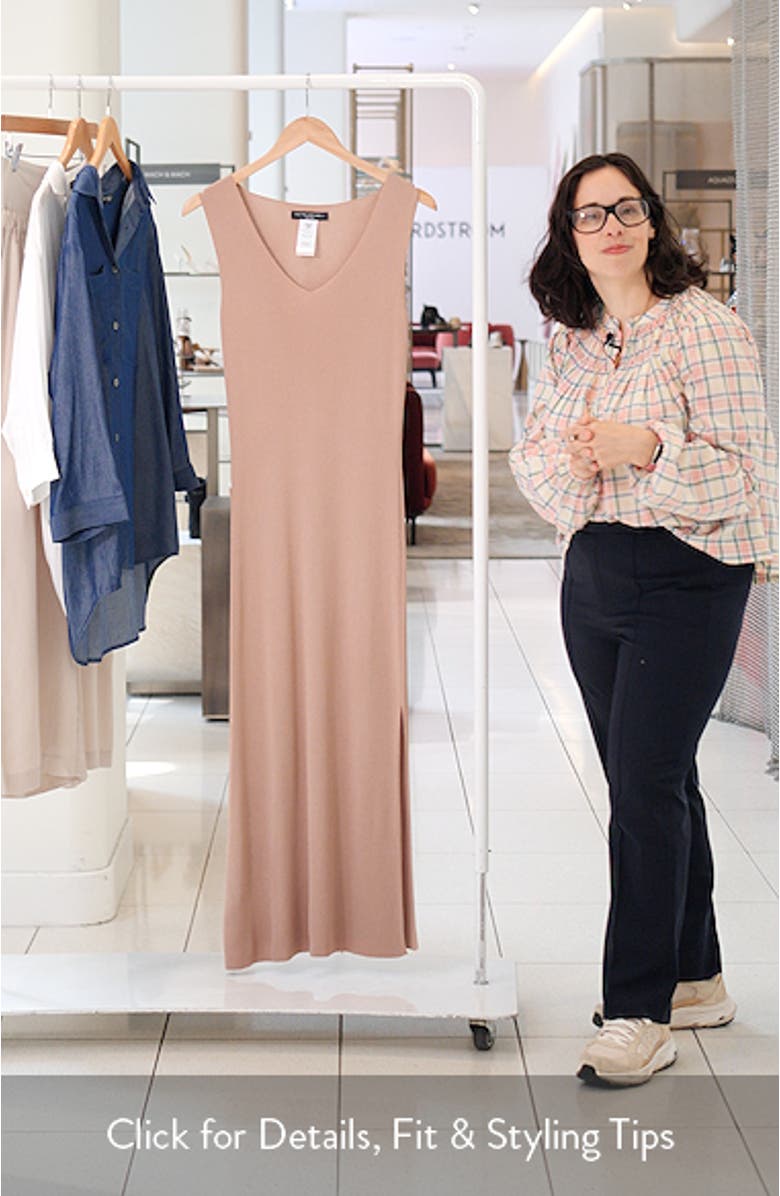 Rib Sleeveless Maternity Midi Sweater Dress, sales video thumbnail