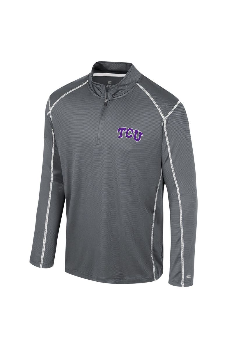COLOSSEUM Men's Colosseum Black TCU Horned Frogs Cameron Quarter-Zip Windshirt, Alternate, color,