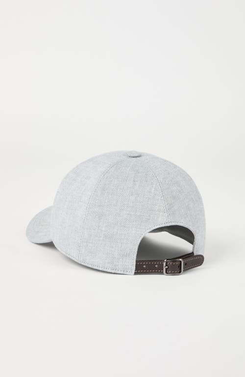Brunello Cucinelli Grey Sparkling Canvas Baseball Cap In Light Grey
