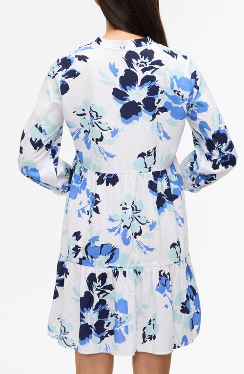 Ellen Tracy Floral Tiered Babydoll Dress In Azure Bouquet