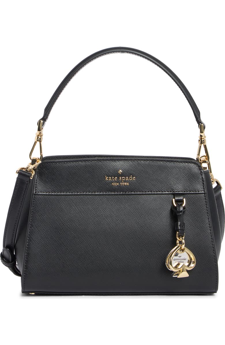 Kate Spade New York madison saffiano leather small satchel, Main, color, Black