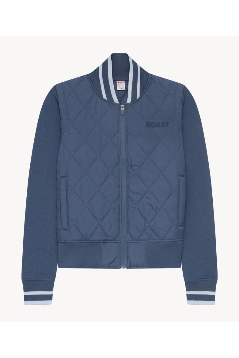 Quilted Varsity Bomber, Main, color, Vintage Navy