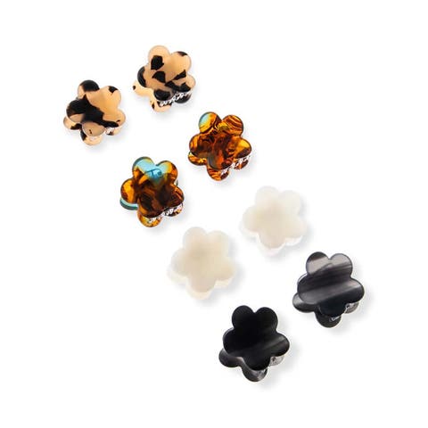 Floral Marble Mini Claw Clip Set