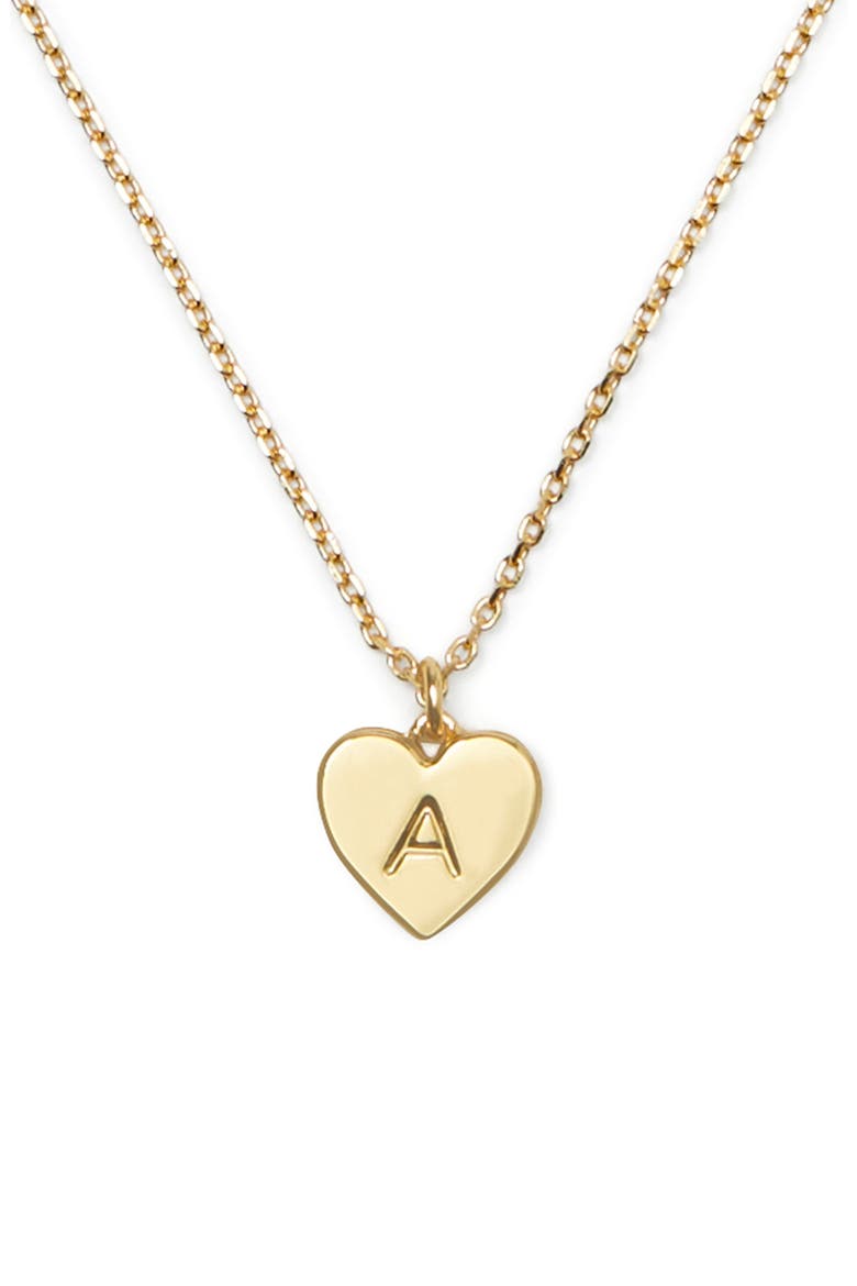 initial heart pendant necklace, Main, color, GOLD - A
