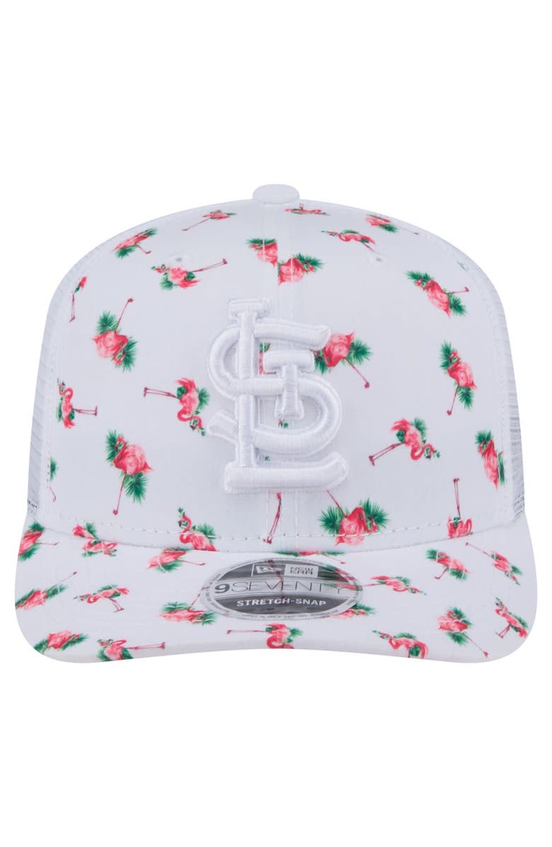 New Era Men's New Era White St. Louis Cardinals Flamingo Mesh Back 9SEVENTY Stretch-Snap Hat, Alternate, color,