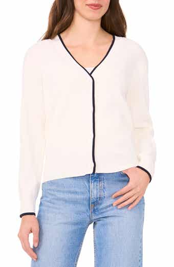 Halogen® Tipped V-Neck Cardigan