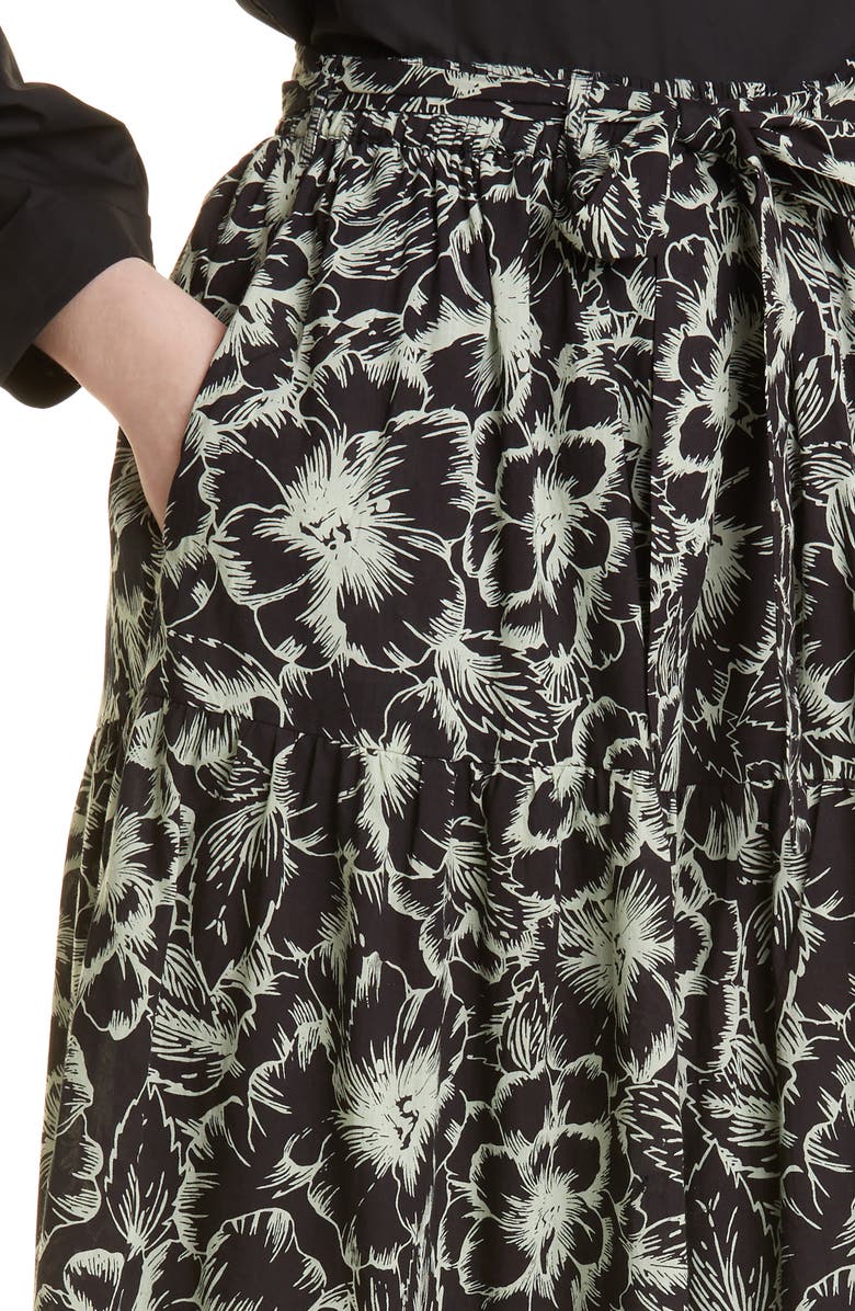 MILLE Paola Floral Print Tie Waist Maxi Skirt, Alternate, color, 