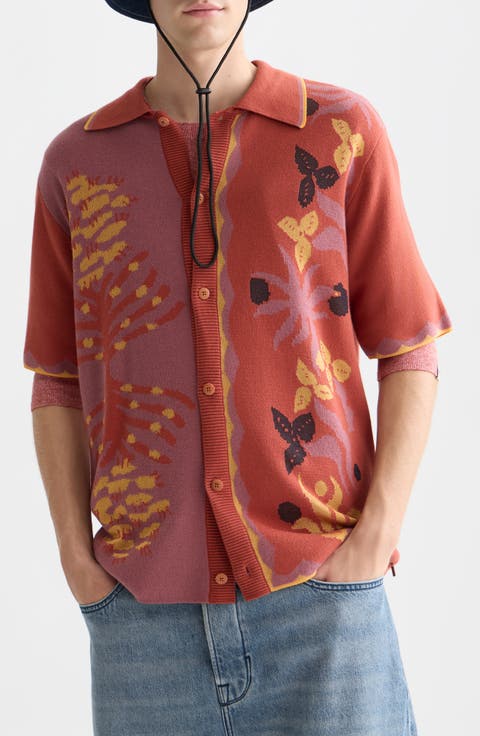 Jacquard Knit Short Sleeve