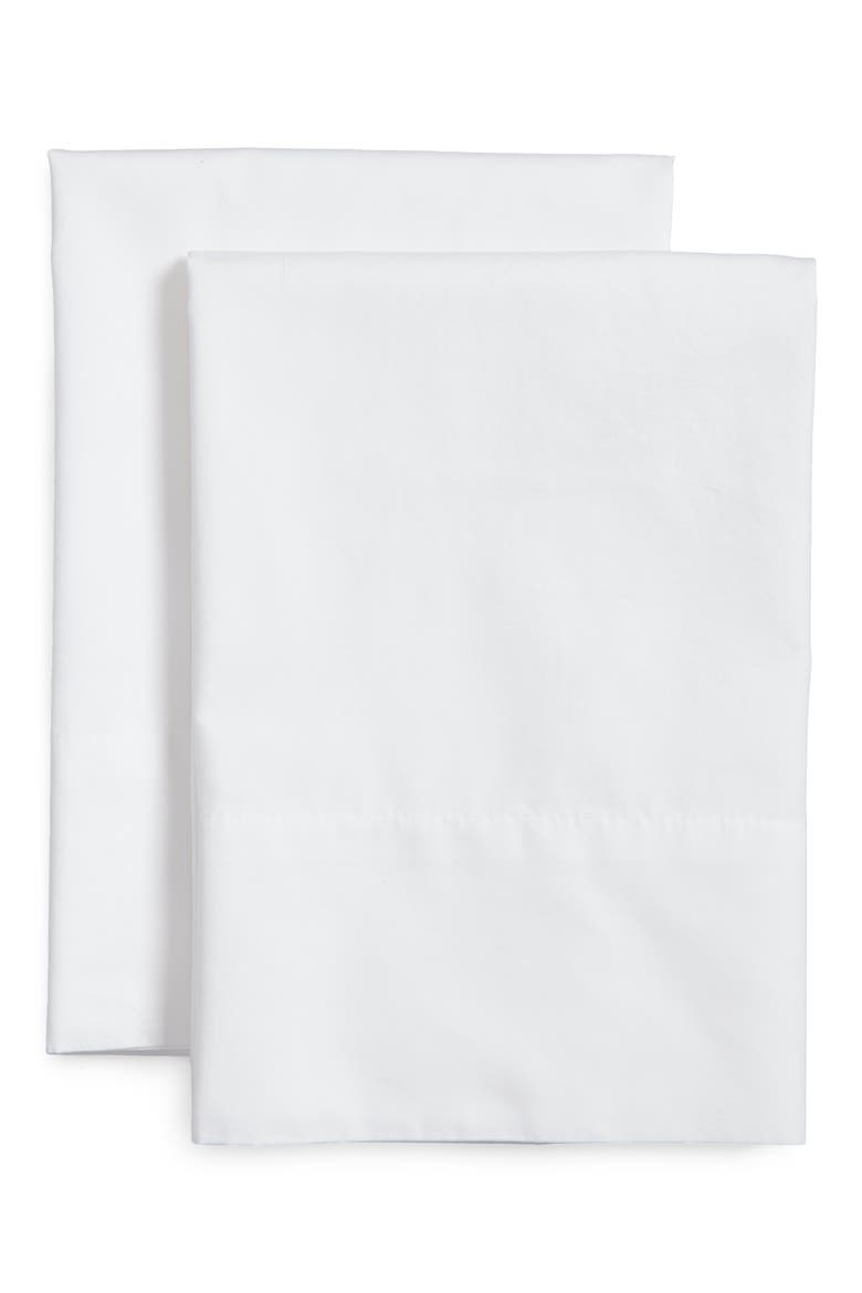 Organic Cotton Percale Pillowcases, Main, color, WHITE