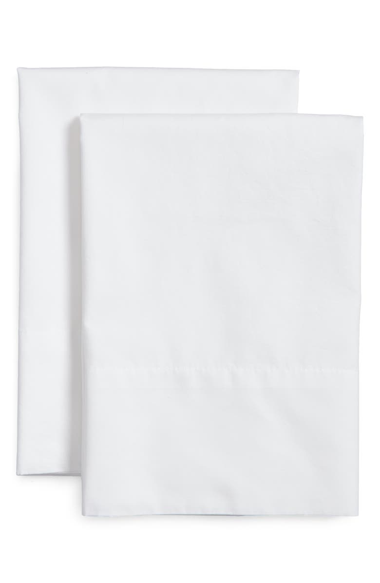 Nordstrom Organic Cotton Percale Pillowcases, Main, color, White