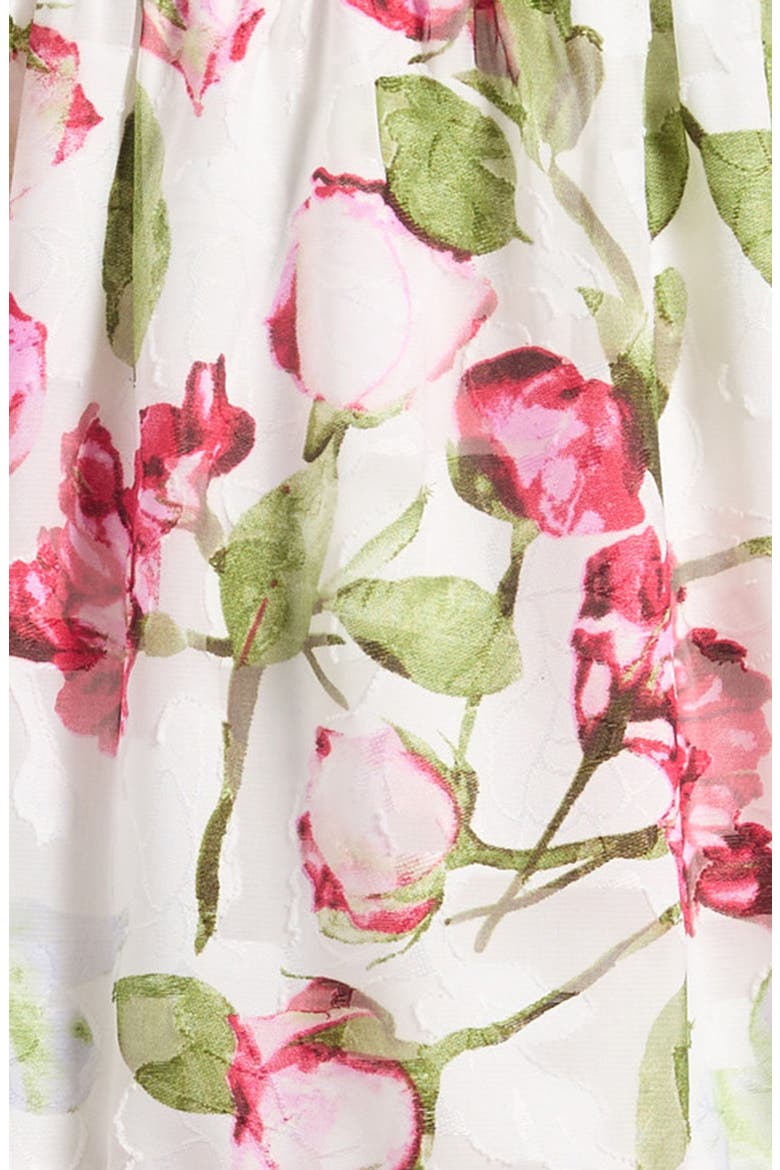 Kids' Printed Burnout Chiffon Maxi Sundress, Alternate, color, OFF WHITE