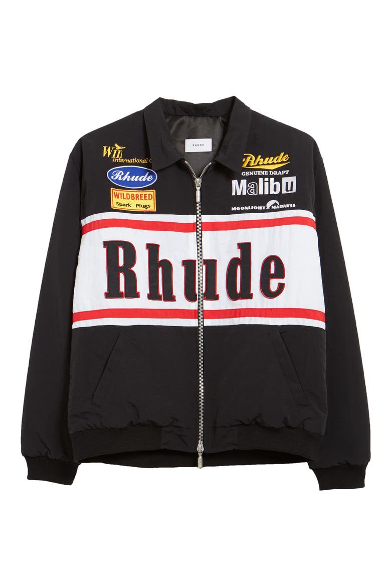 Rhacing Nylon Jacket, Main, color, BLACK