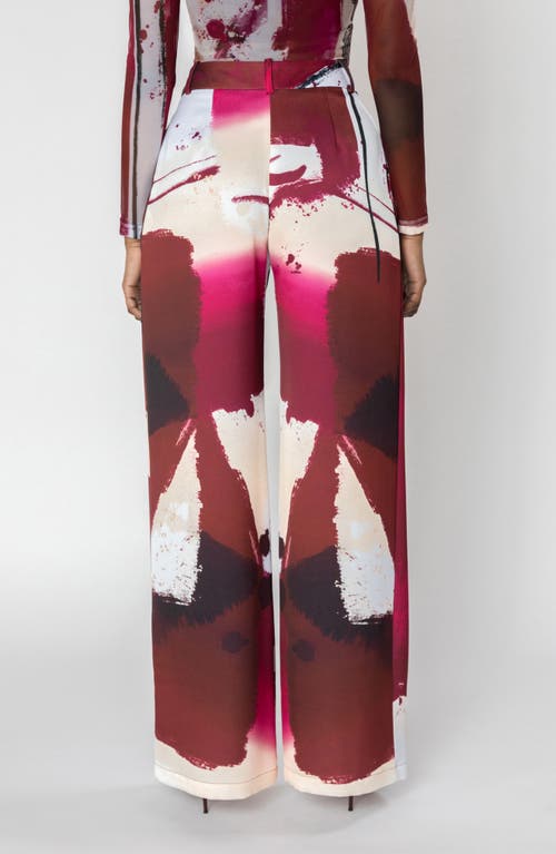 Israella Kobla Telsa High Waist Wide Leg Pants In Red Print