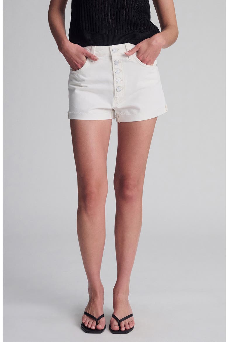 Fiora '90s Cuffed Denim Shorts, Main, color, OFF WHITE 90S