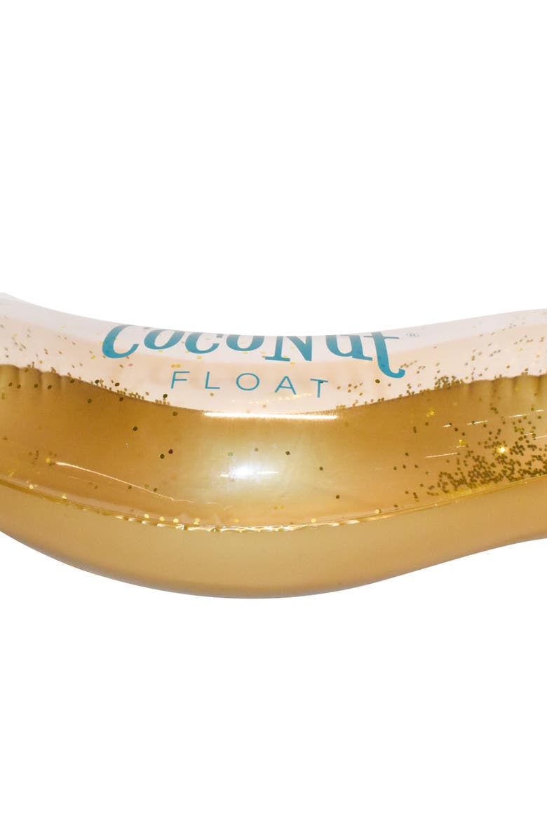 Gold Glitter Heart Pool Float 48"X40", Inflatable 48", Alternate, color, Gold