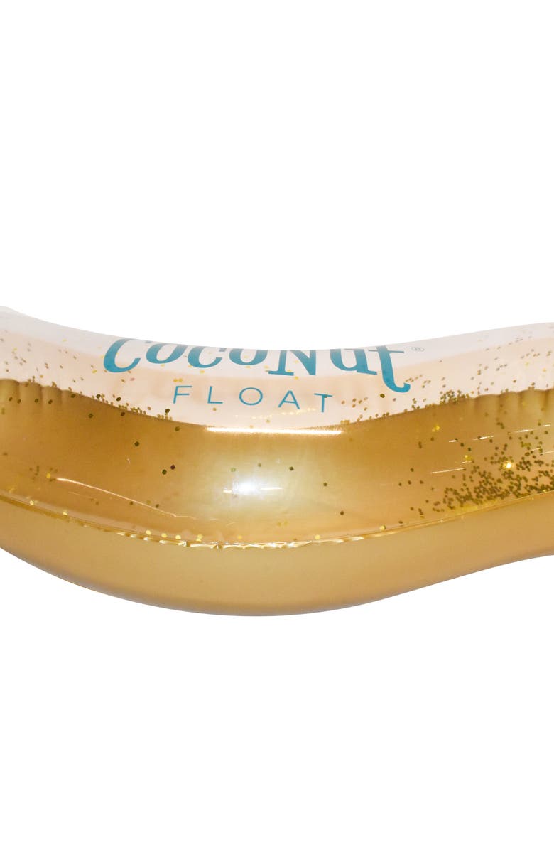 Coconut Float Gold Glitter Heart Pool Float 48"X40", Inflatable 48", Alternate, color, Gold