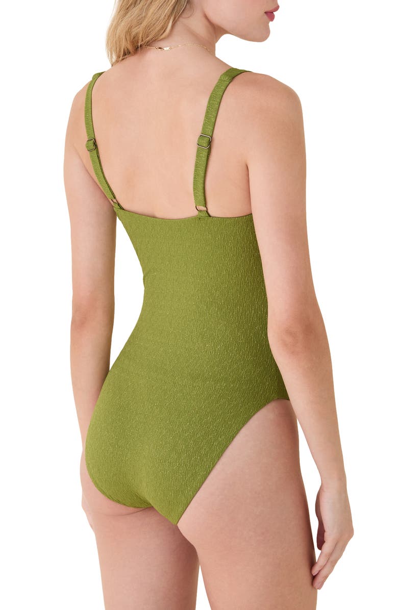 Andie The Devon Metallic One-Piece Swimsuit, Alternate, color, Cactus