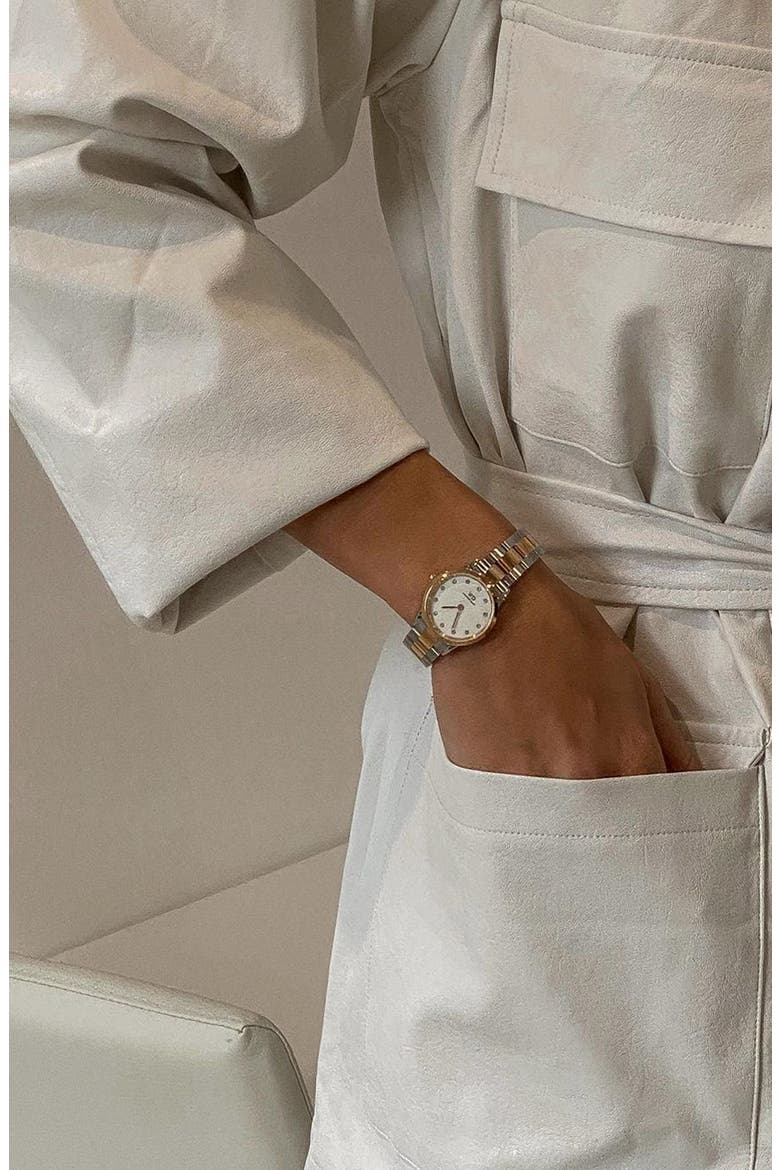 Iconic Lumine Bracelet Watch, 28mm, Alternate, color, ROSE GOLD/ SILVER