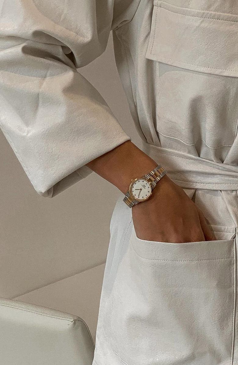 Daniel Wellington Iconic Lumine Bracelet Watch, 28mm, Alternate, color, Rose Gold/ Silver