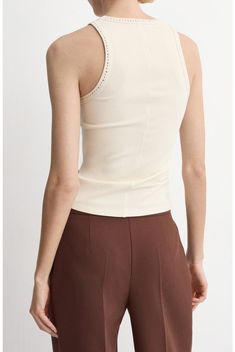 Stud Trim Crewneck Rib Tank, Alternate, color, OFF WHITE