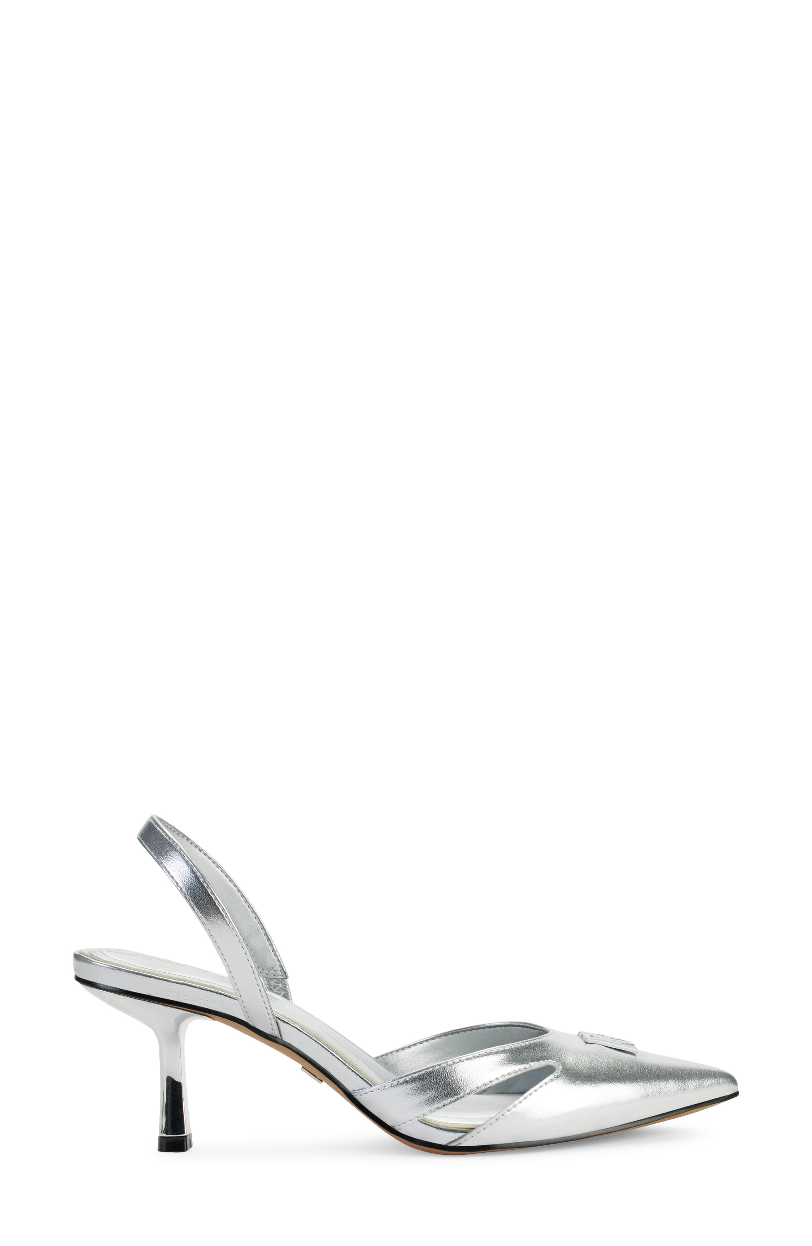 DKNY Glorianna Slingback Pointed Toe Pump, Alternate, color, Silver