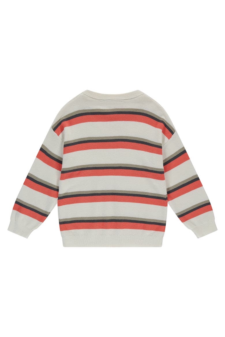 Pullover Multi Stripe Sweater, Alternate, color, Grapefruit
