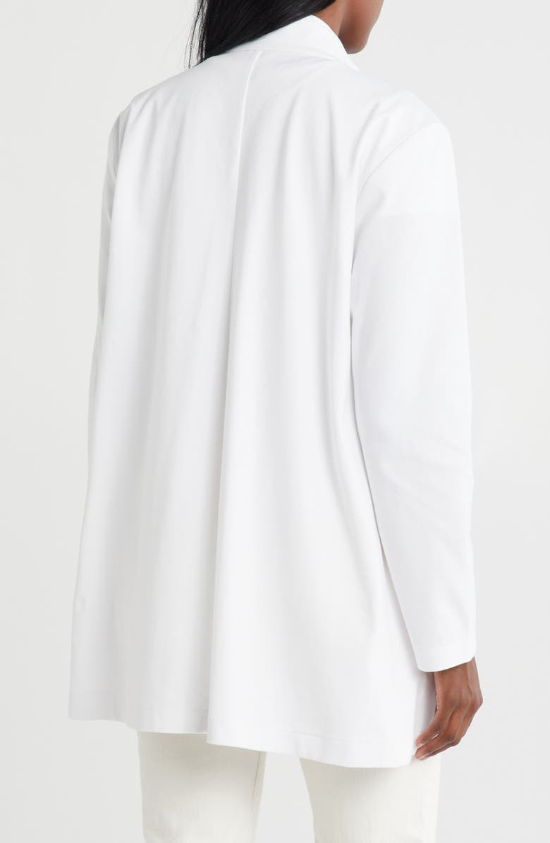 Eileen Fisher Organic Cotton Blend Stand Collar Long Jacket, Alternate, color,