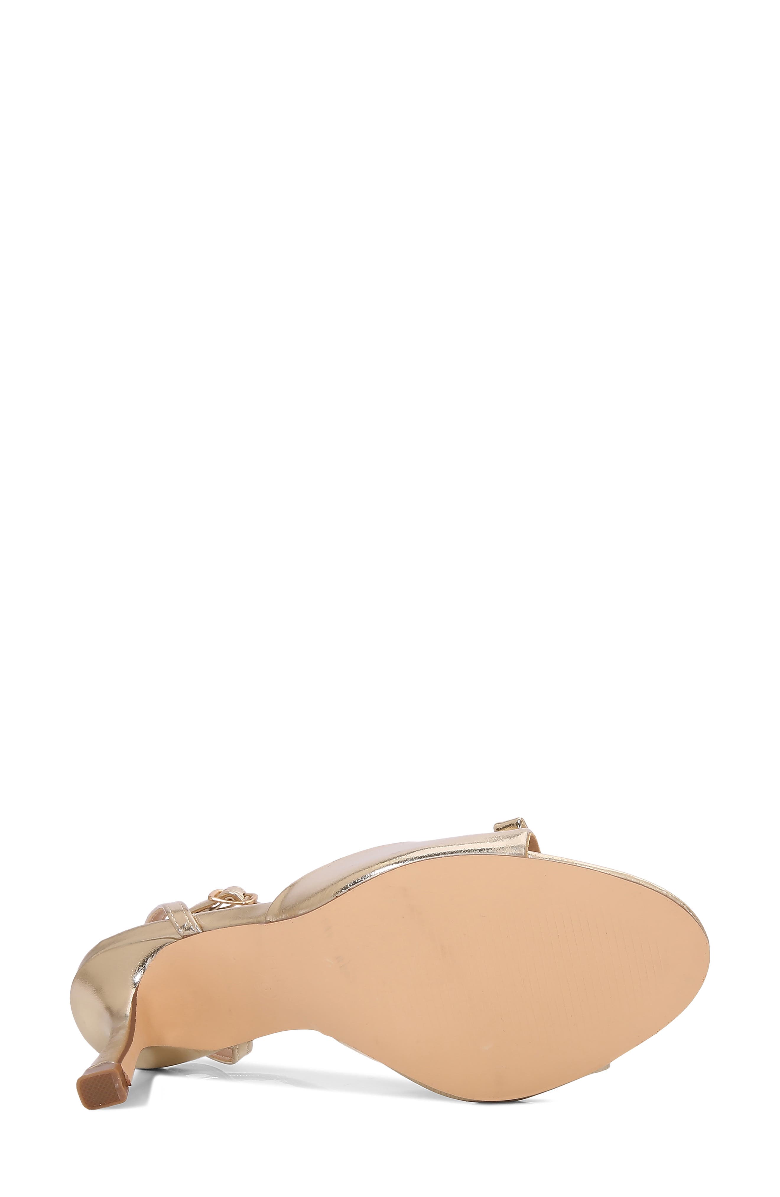 Farida Faux Leather Ankle Strap Sandal, Alternate, color, GOLD