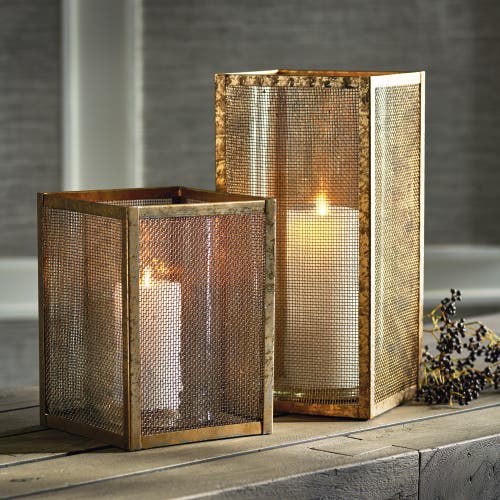 Napa Home & Garden Diego Hurricane Candle Holder In Gold