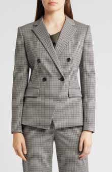 Theory Houndstooth Double Breasted Blazer