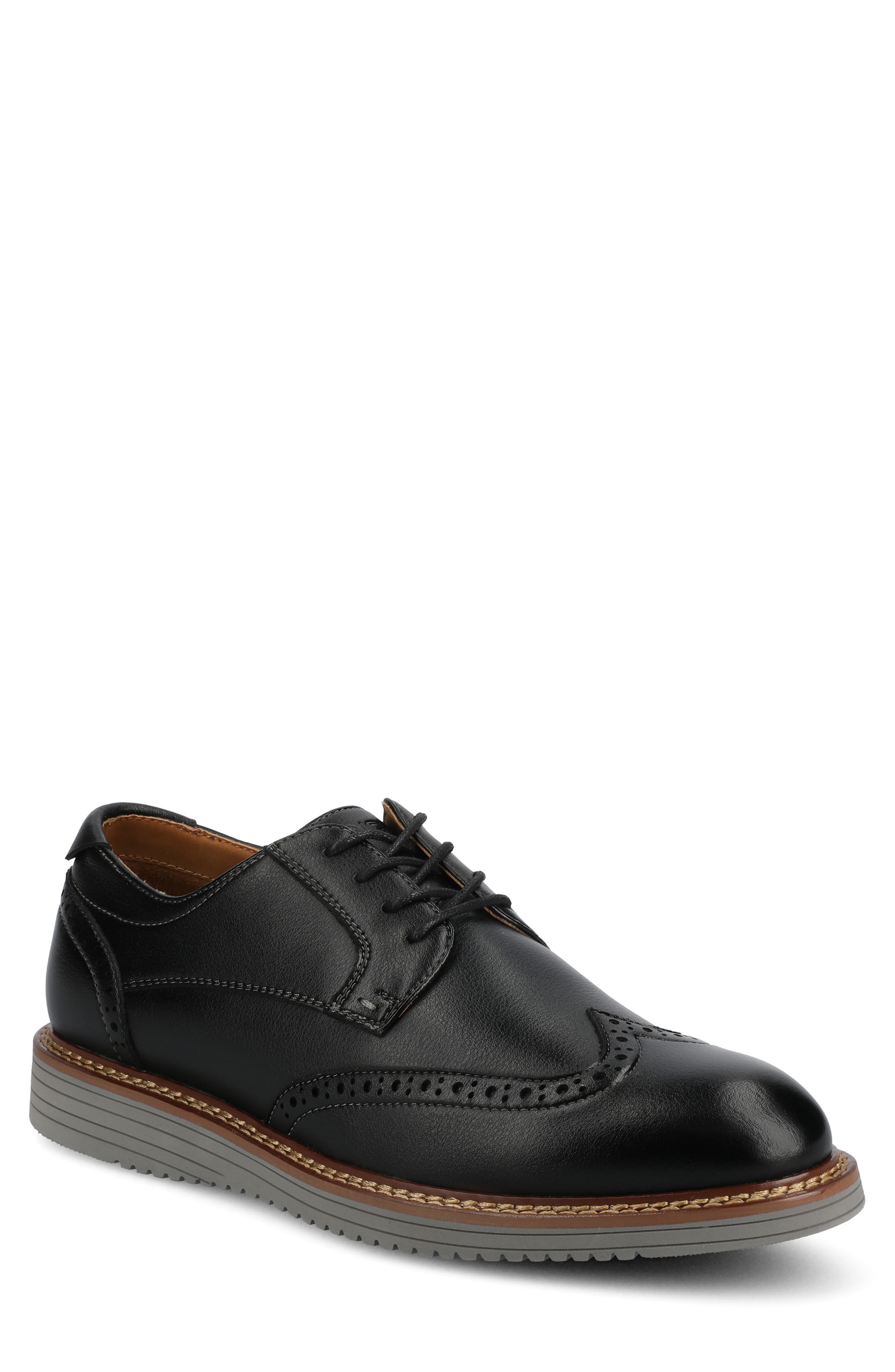 VANCE CO Lorenzo Wingtip Derby, Main, color, Black