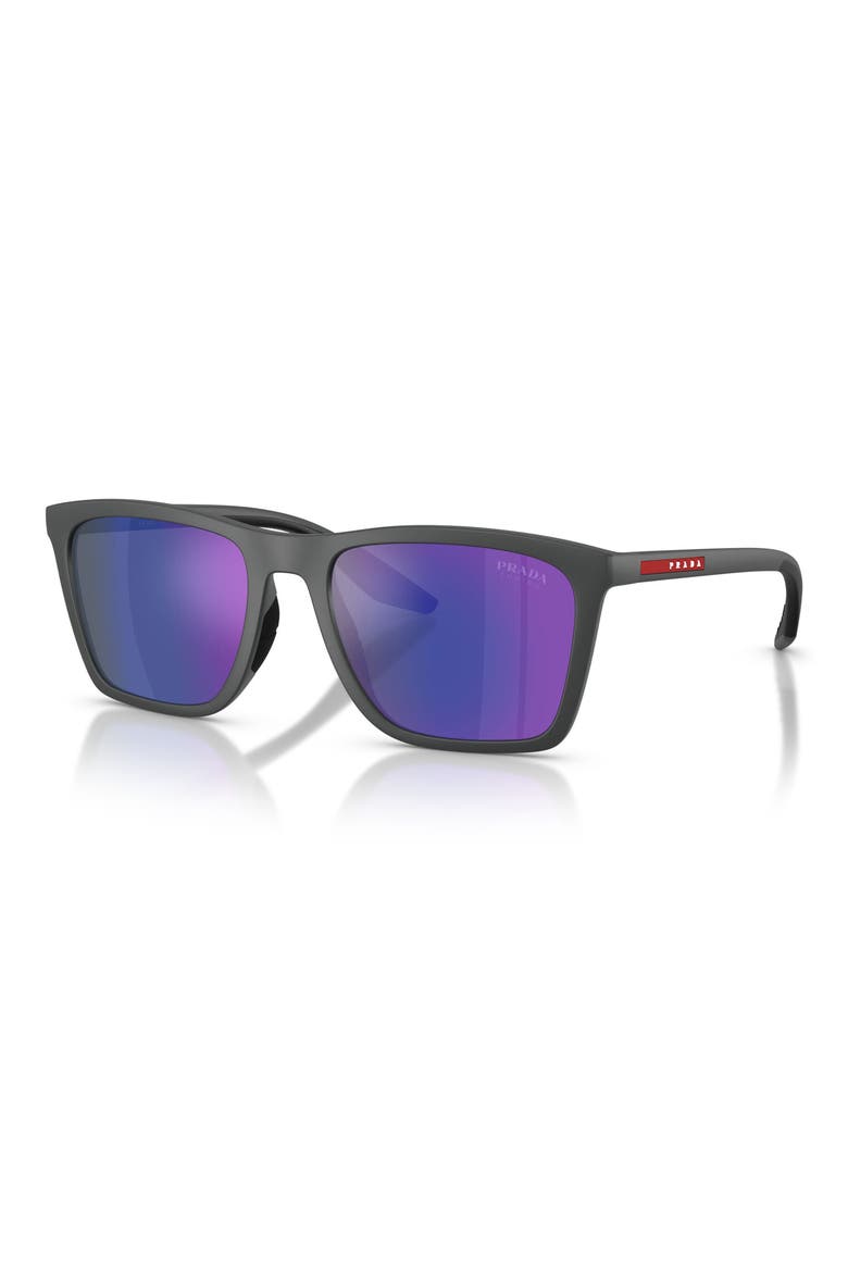 56mm Pillow Sunglasses, Alternate, color, RUBBERED GREY / BLUE VIOLET
