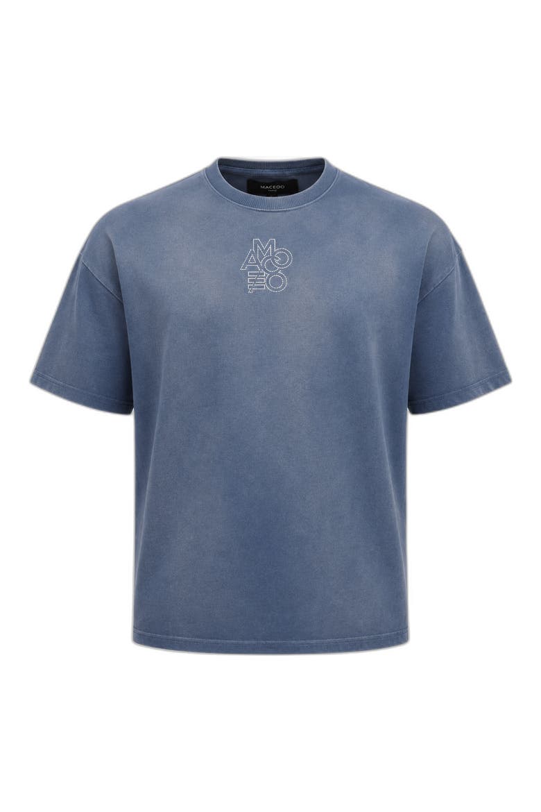 Marthyr Cotton Blend Graphic T-shirt, Main, color, BLUE