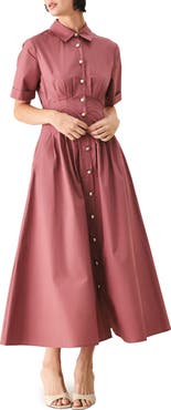 FREEMARKET Pleated Cotton Shirtdress