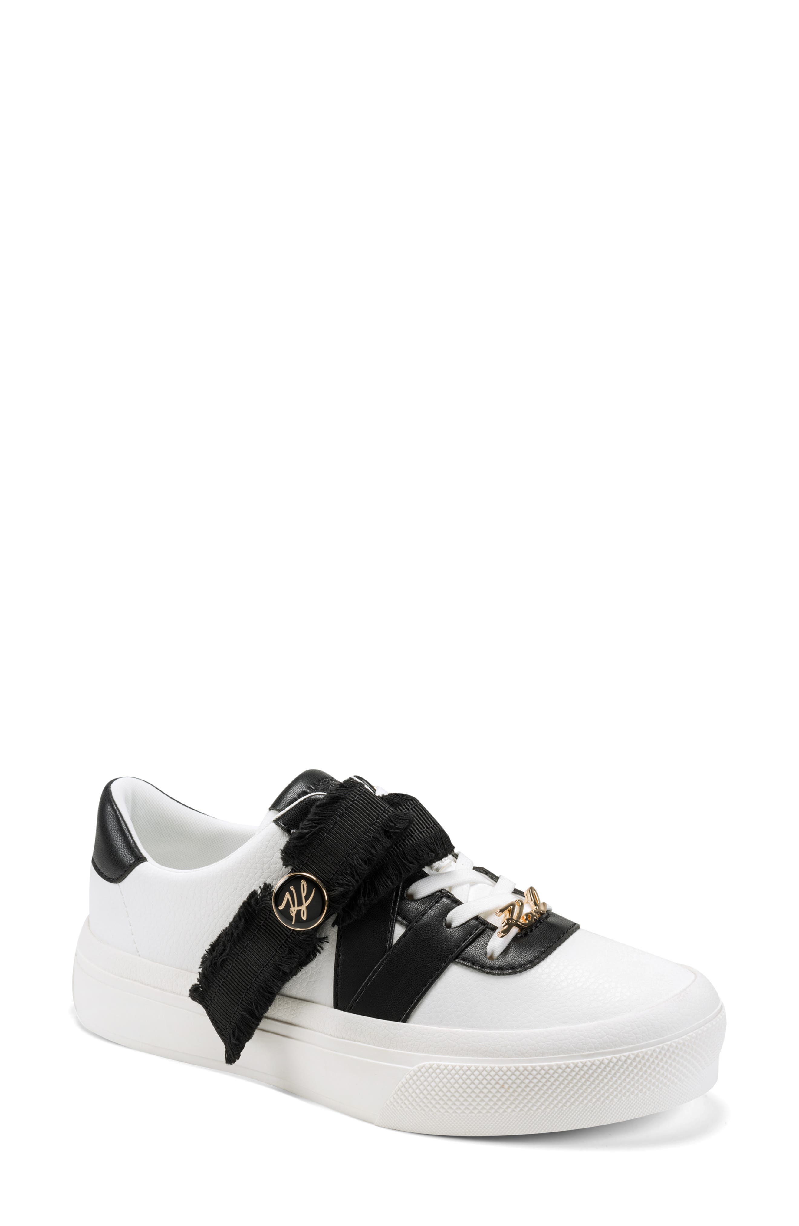KARL LAGERFELD PARIS Greysen Platform Sneaker, Main, color, Bright White/ Black