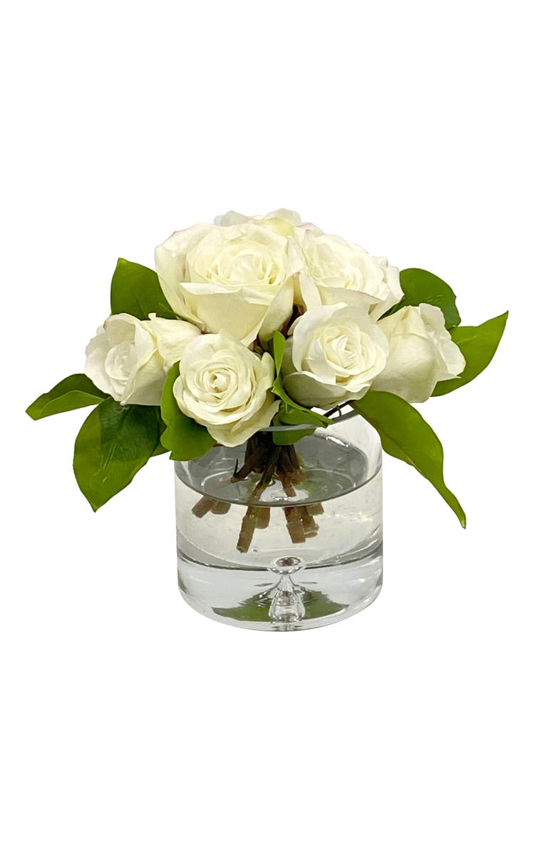 Winward Home Rose In Vase, Main, color, Cream