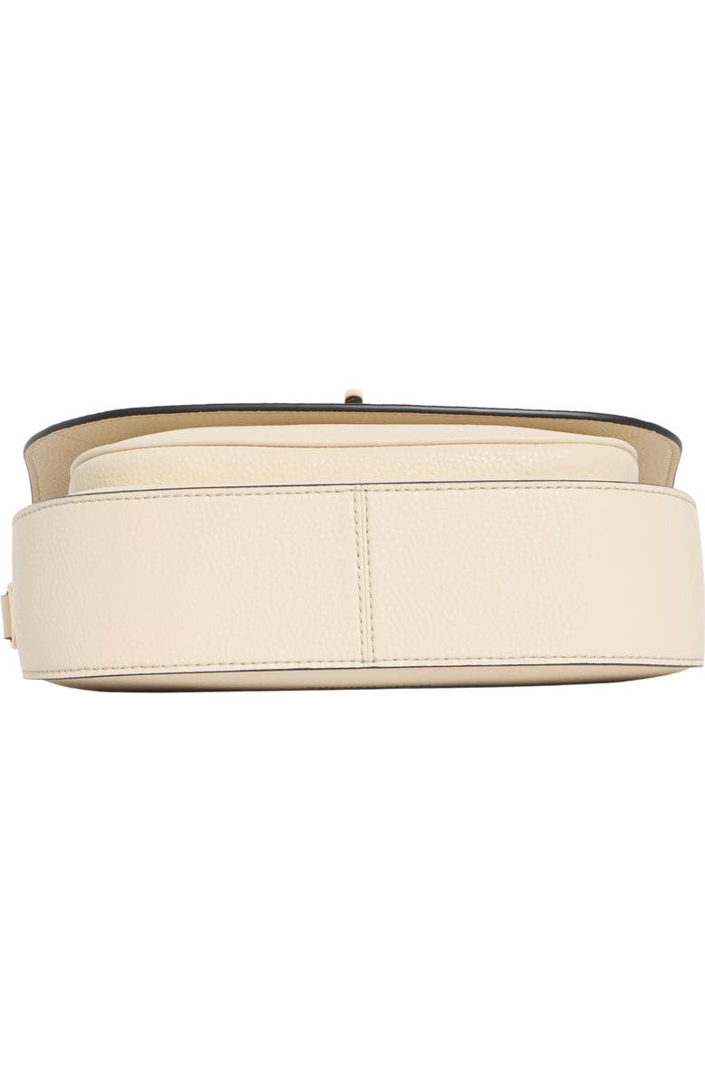 Marc Jacobs Signet Turnlock Leather Saddle Bag, Alternate, color, Marshmallow