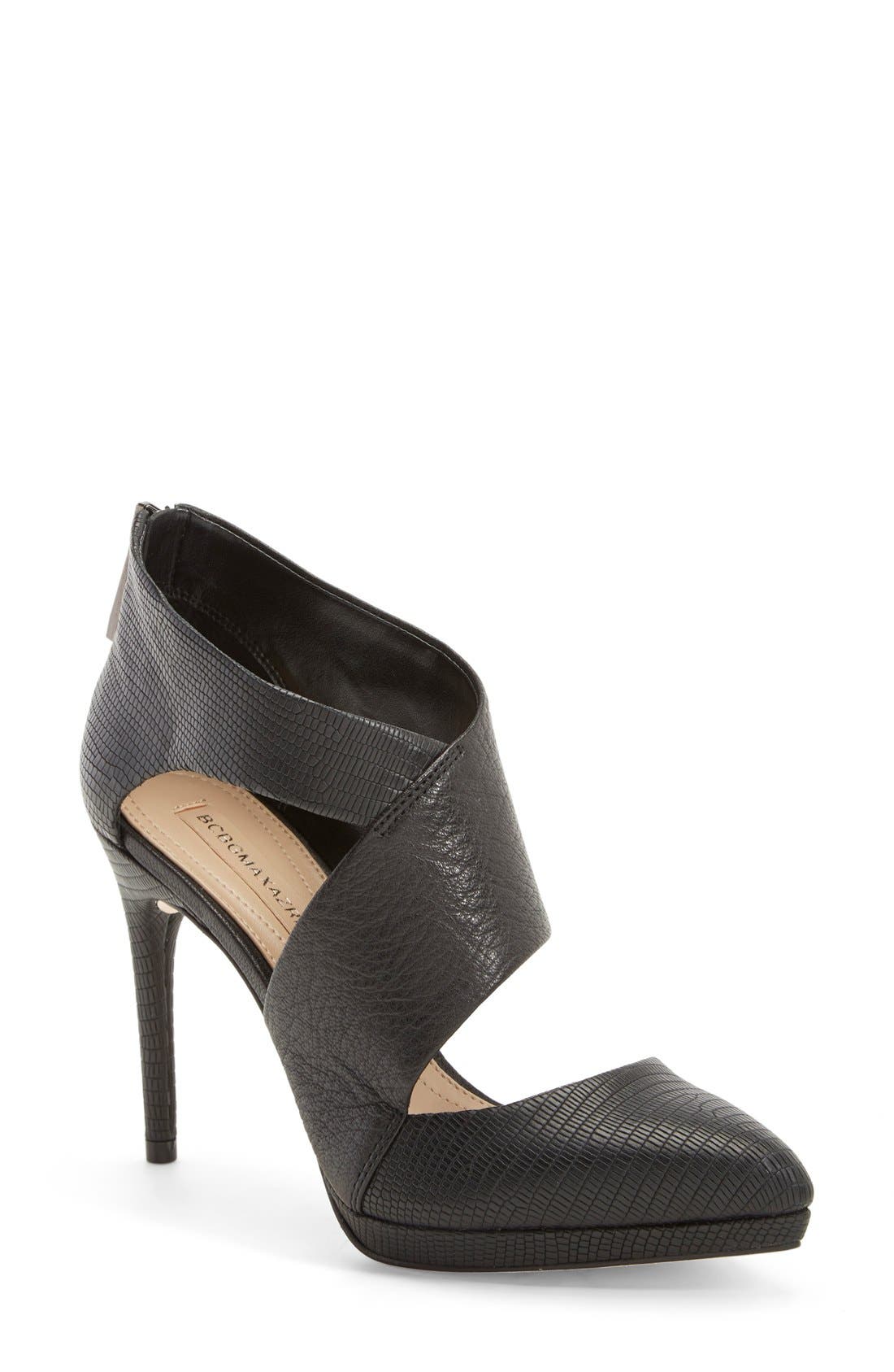 'Davis' Pump, Main, color, BLACK LEATHER