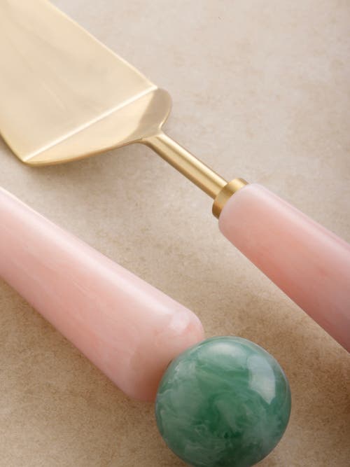 Gauri Kohli Copenhagen Cake Servers, Set Of 2 In Multi