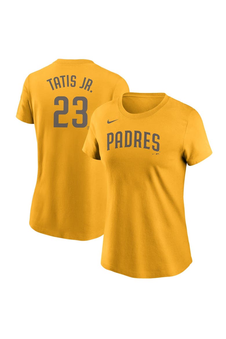 Women's Nike Fernando Tatís Jr. Gold San Diego Padres Name & Number T-Shirt, Main, color, Gold