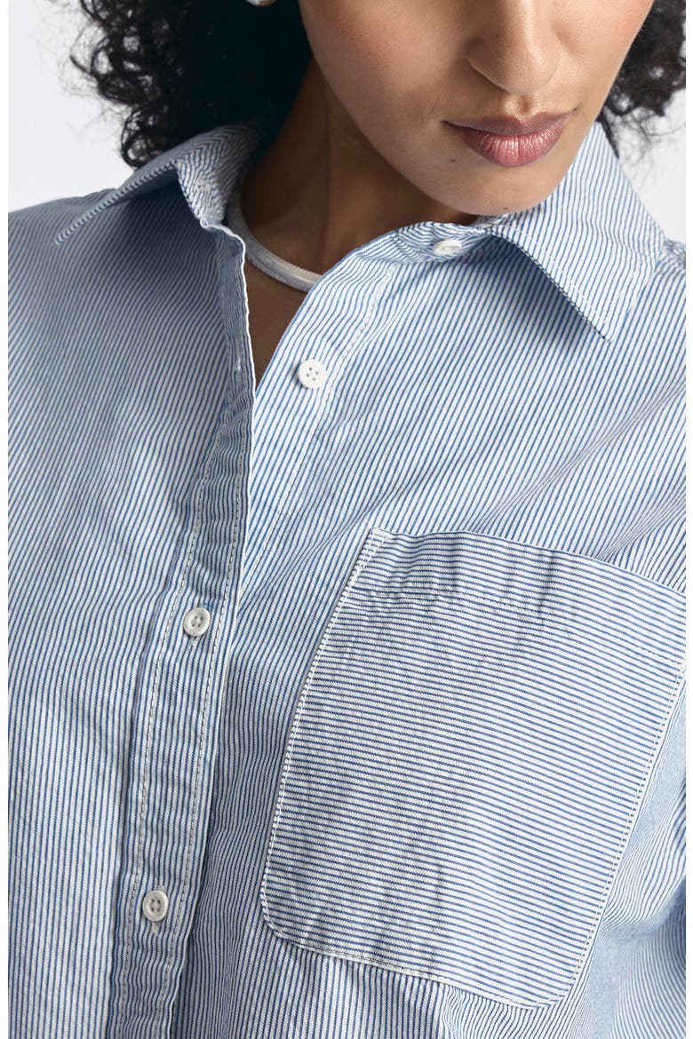 Stripe Cotton Shirt, Alternate, color, BLUE STRIPED