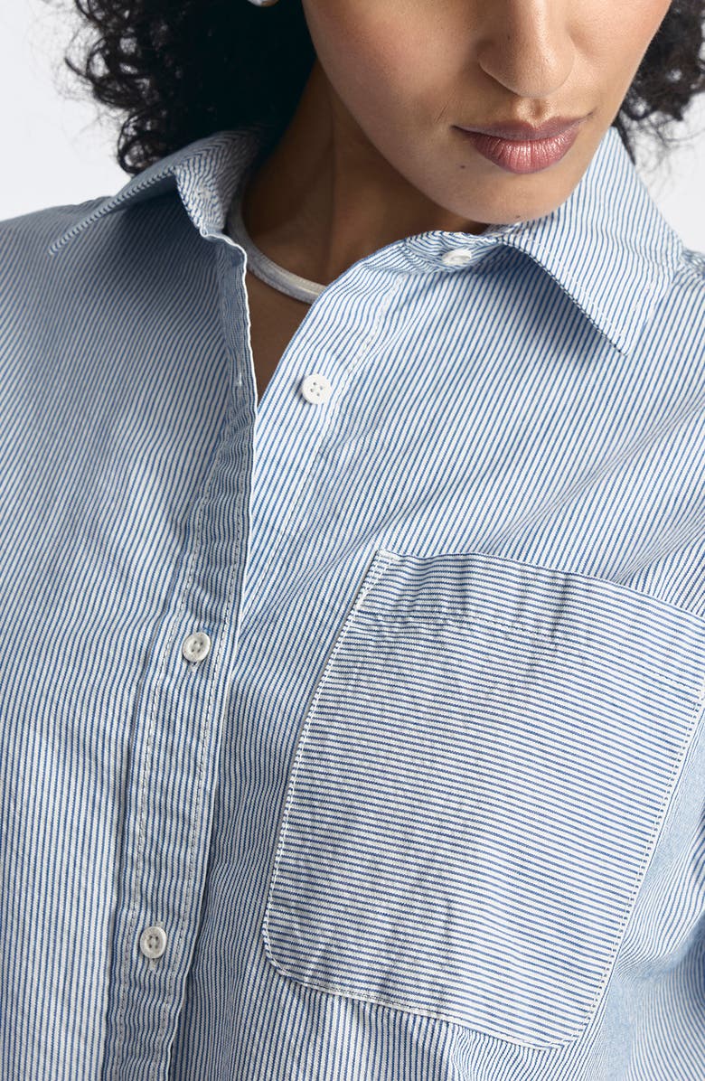 Brooklyn Industries Stripe Cotton Shirt, Alternate, color, Blue Striped