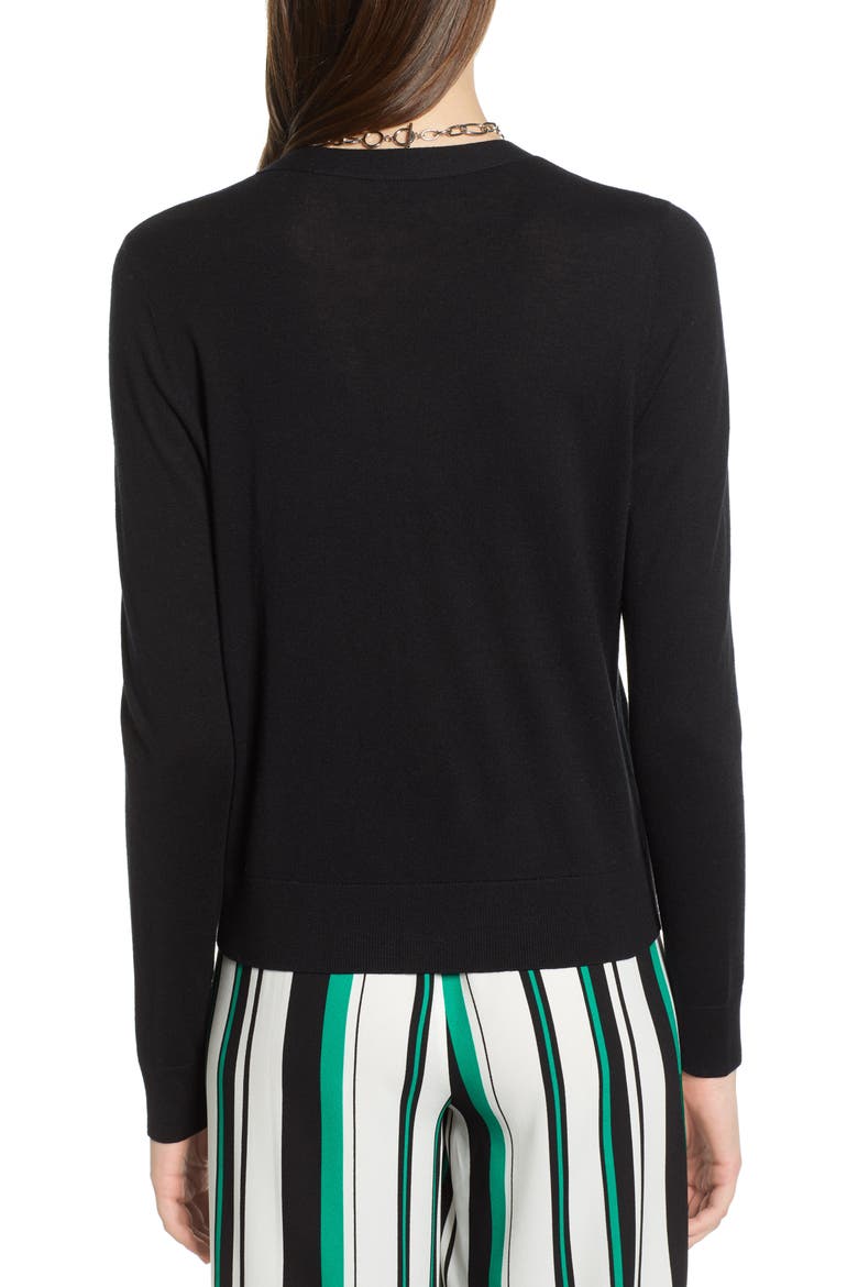 V-Neck Cardigan, Alternate, color, BLACK