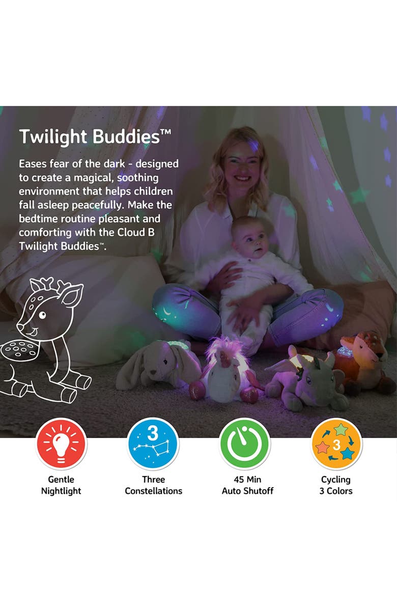 Cloud B Twilight Buddies - Calming Plush Toy & Nightlight Star Projector, Alternate, color, Fawn
