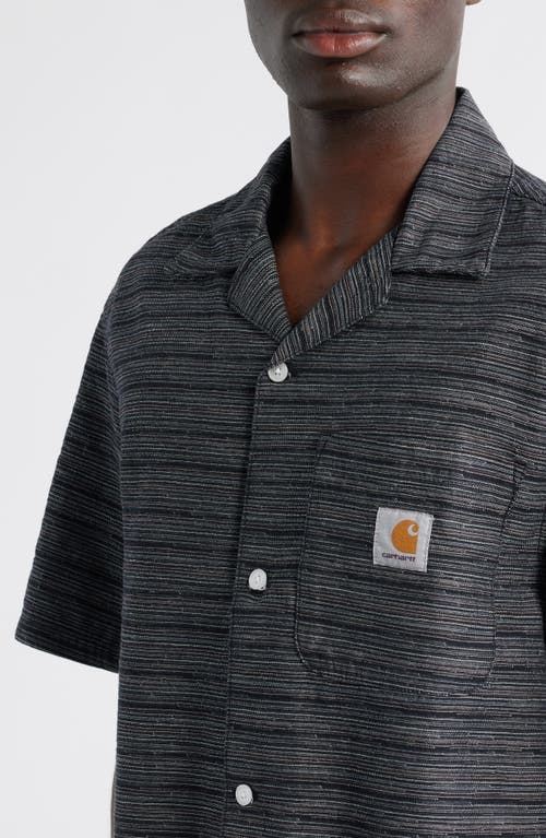Carhartt Work In Progress Gellar Short Sleeve Cotton Jacquard Camp Shirt In Gray