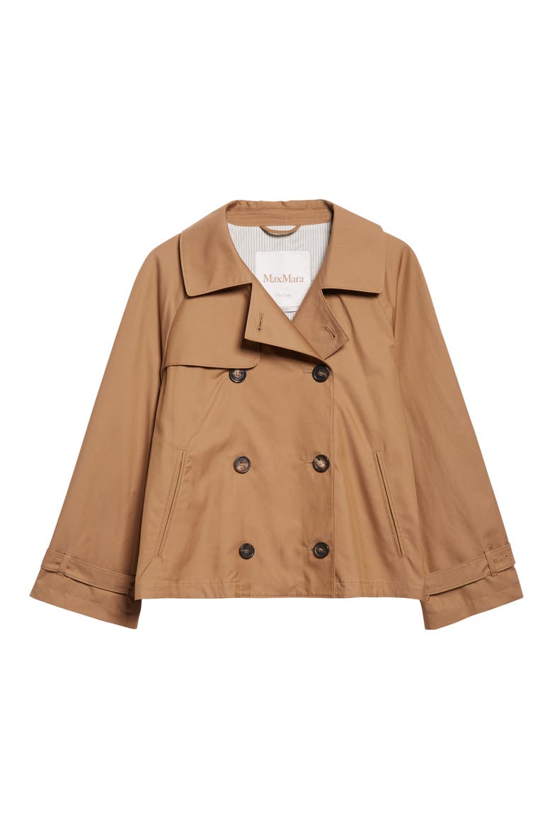 Tesora Water Repellent Short Trench Coat, Alternate, color, BROWN