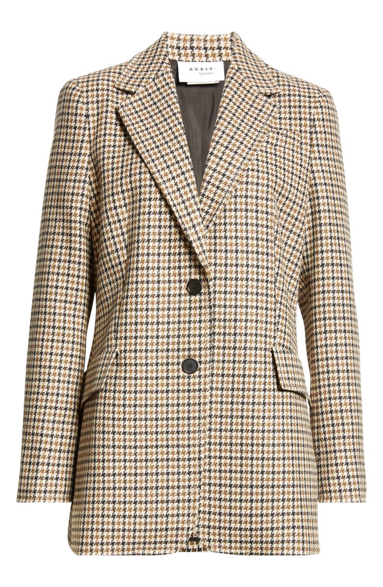Akris punto Houndstooth Check Virgin Wool Boyfriend Blazer, Main, color, 