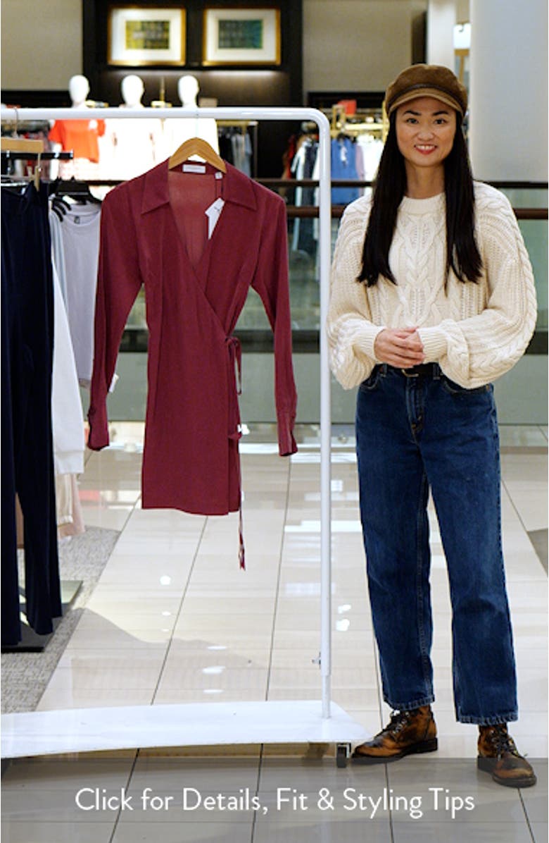 Antheme Long Sleeve Silk Wrap Dress, sales video thumbnail