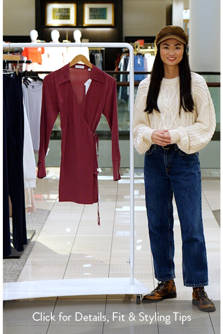 Antheme Long Sleeve Silk Wrap Dress video